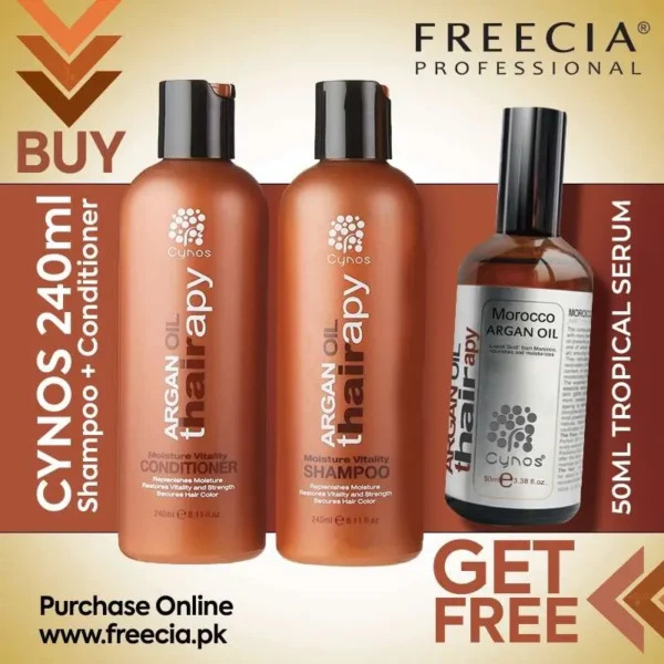 Cynos Argan Ultra-Hydrating Shampoo-Conditioner & Serum 240ml-500ml